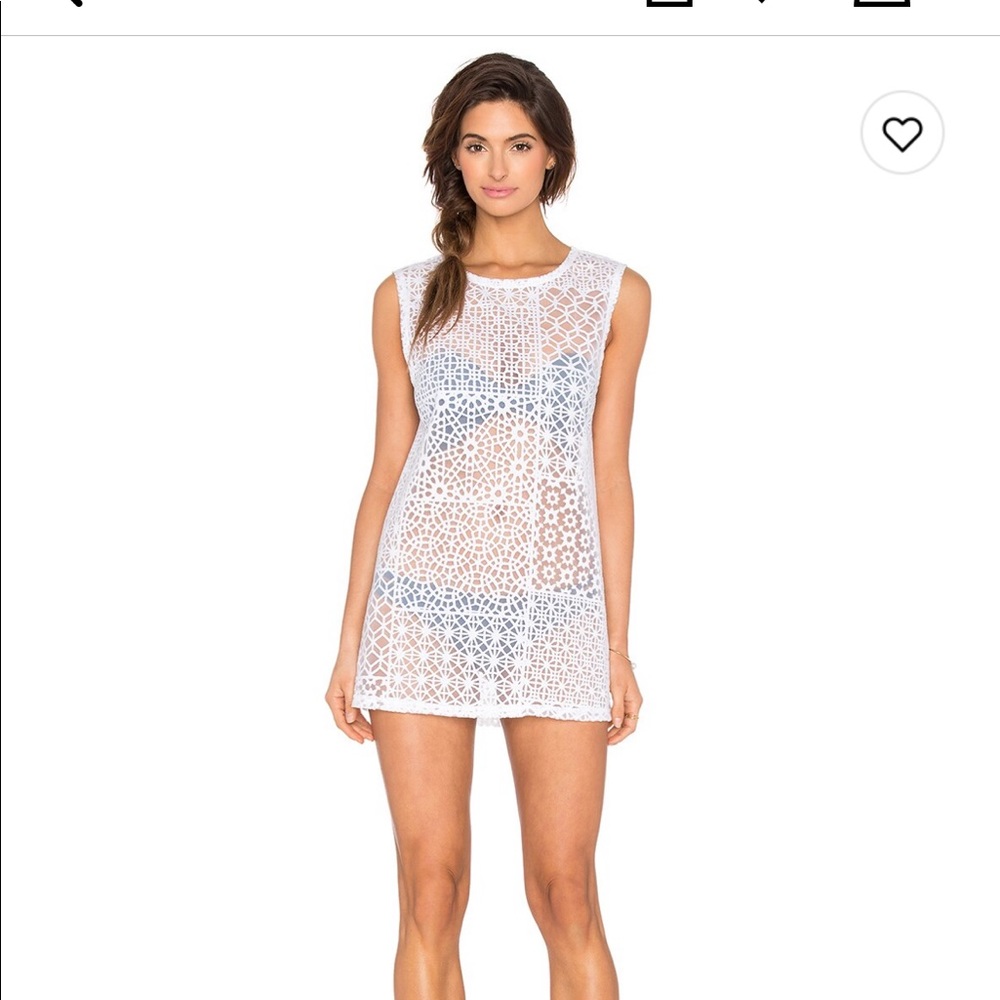 RVCA White Crochet Swim Coverup